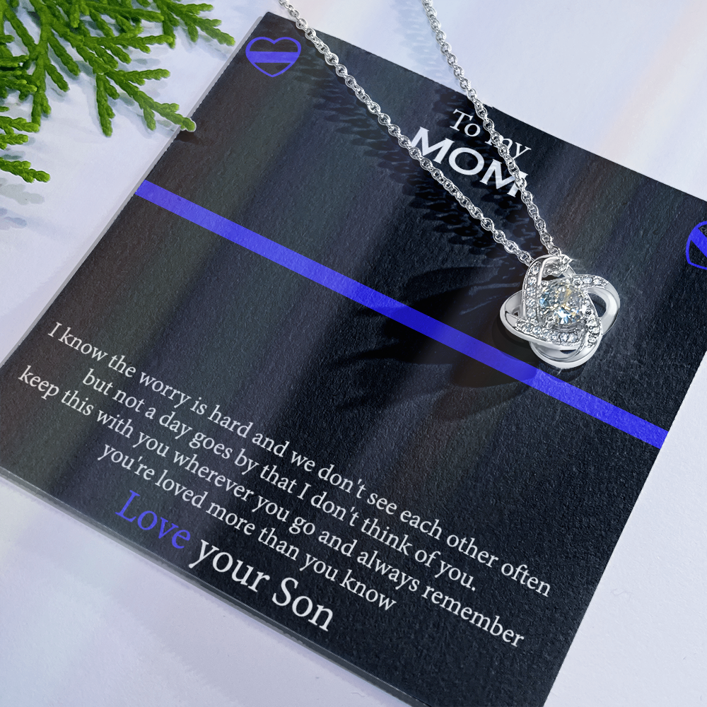 To My Mom Necklace From Son, Mothers Day Necklace Gift For First Mothers Day, Love Your Son Love Knot Necklace Gift For Mom, Best Friend Gifts For Mothers Day Things For Your Mom Jewelry Gift For Mom