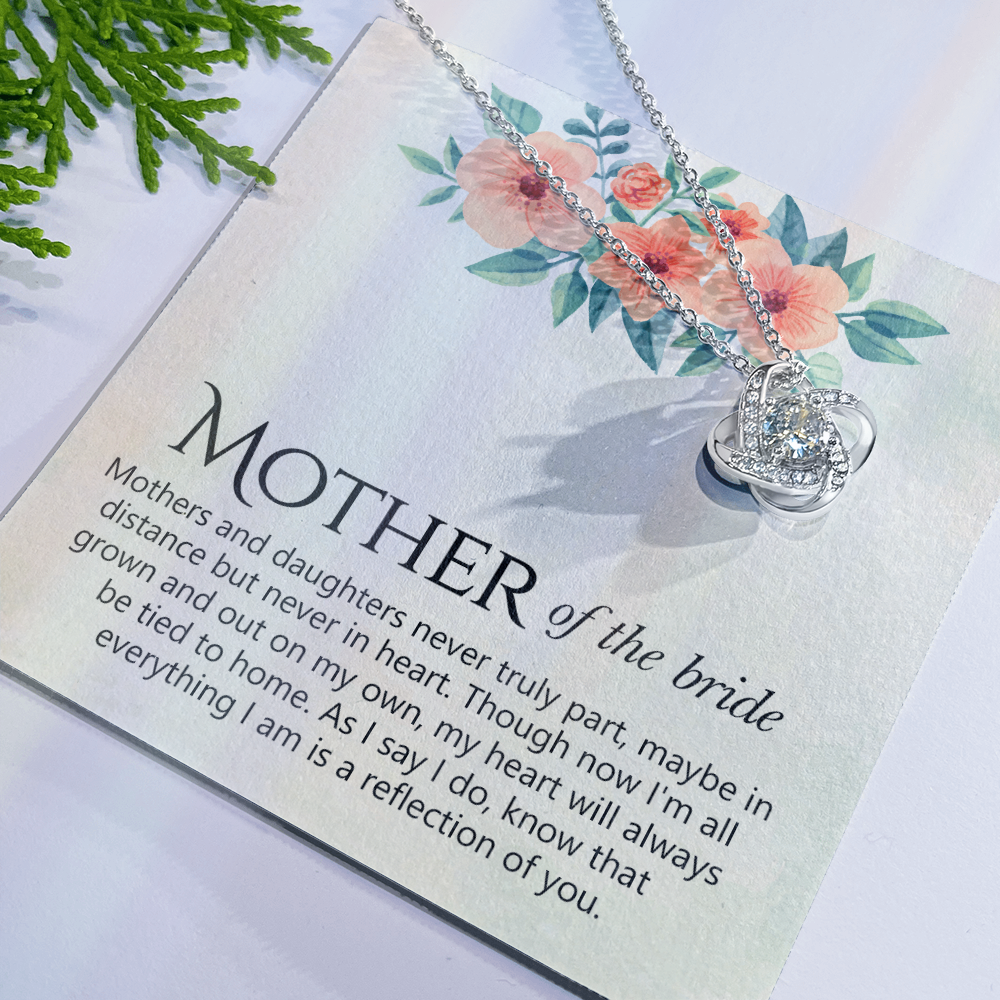 The Love Knot Necklace Mother Of The Bride, Mother Of The Bride Gift Necklace, Mother Of The Bride Gift Love Knot Pendant Necklace For Mother Of The Bride, Mother Of Bride Jewelry Gift For Women