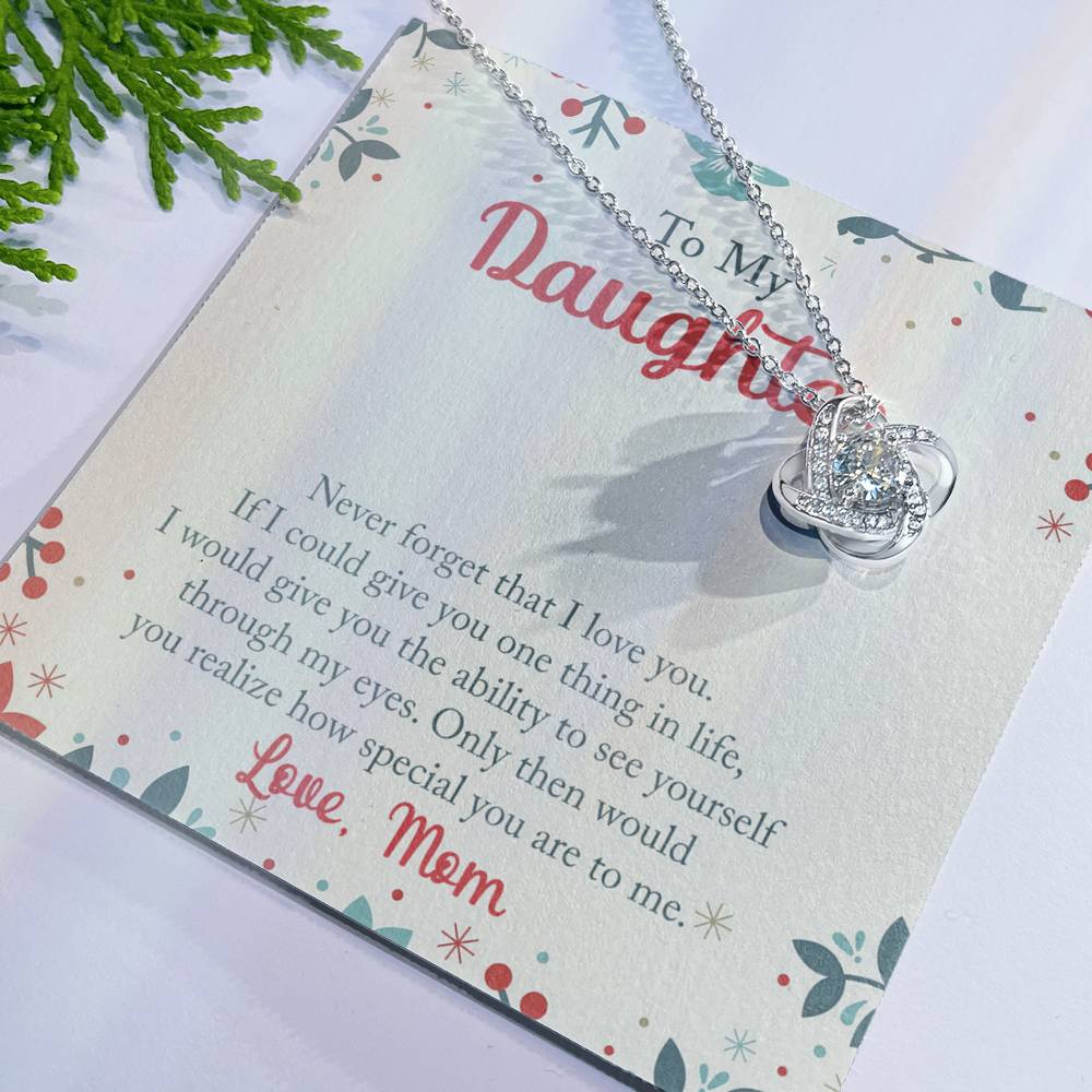To My Daughter Necklace From Mom, Mother And Daughter Gifts Necklace For Daughters On Graduation Gift Christmas Birthday,  Jewelry Gift for Girls, Necklace For Little Girl, Bonus Daughter Necklace