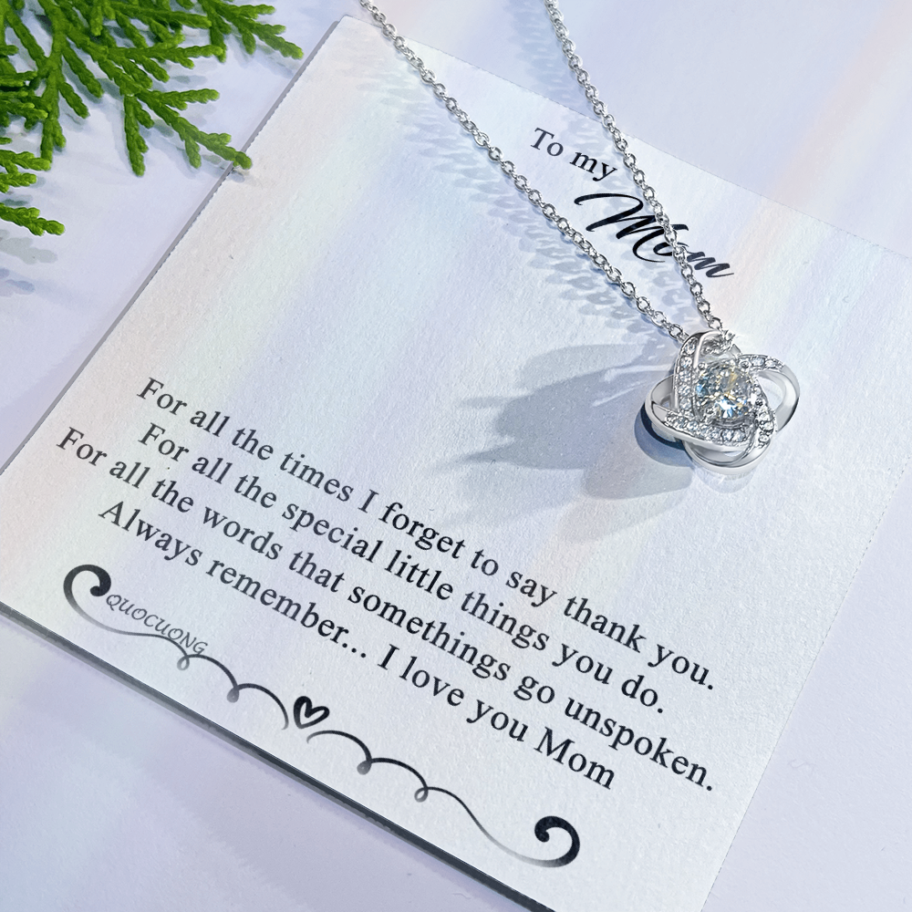 To My Mom Love Knot Necklace Special Gift Birthday Mothers Day Gift For Mom
