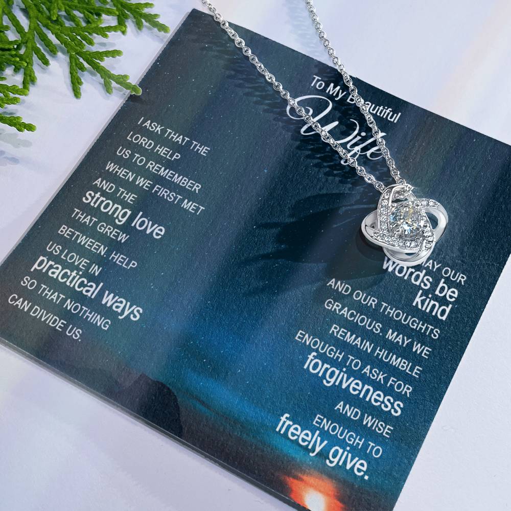 Beautiful Wife Gift Necklace, To My Wife Necklace From Husband, Wife Love Knot Necklace From Husband, Jewelry Gift For Women Badass Wife Gift Necklace, Soulmate Gift Necklace, Strong Love Pendant