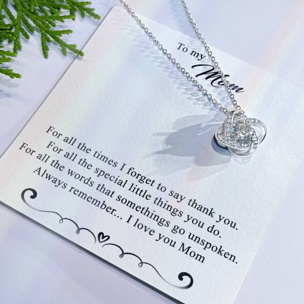 To My Mom Love Knot Necklace Special Gift Birthday Mothers Day Gift For Mom