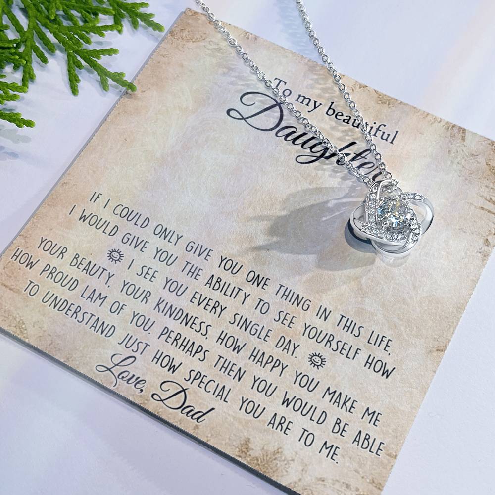 To My Daughter Gift Necklace From Dad, Pendant Gift for Daughter from Dad Father to Daughter Necklace for Daughter,  To My Beautiful Daughter Necklace Gift On Birthday Gift Graduation Christmas
