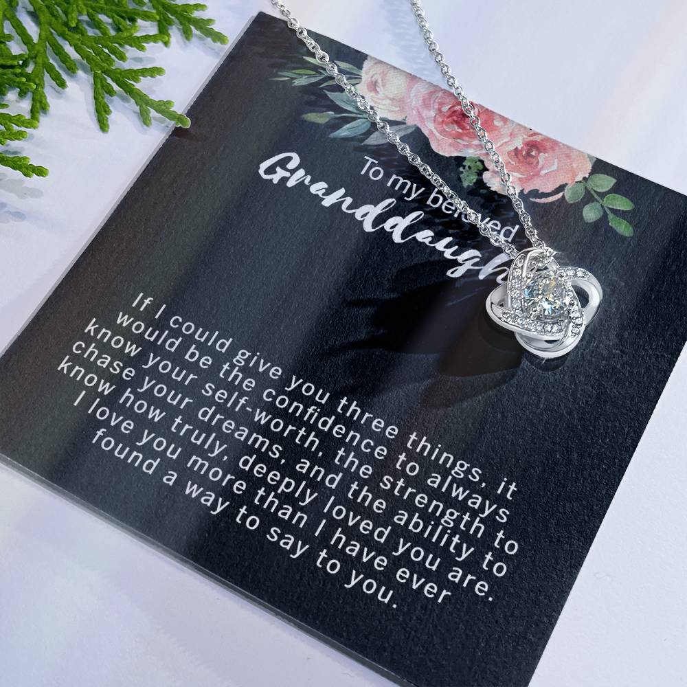 Love Knot Necklace For Granddaughter - To My Beloved Granddaughter Necklace From Grandma, Grandmother Gift Necklace On Birthday Gift Graduation Gift, Christmas Beloved Granddaughter Gift Necklace