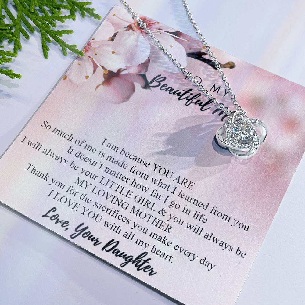 To My Beautiful Mom Necklace Mother's Day Gift Jewelry for Mom Daughter Mom Gift