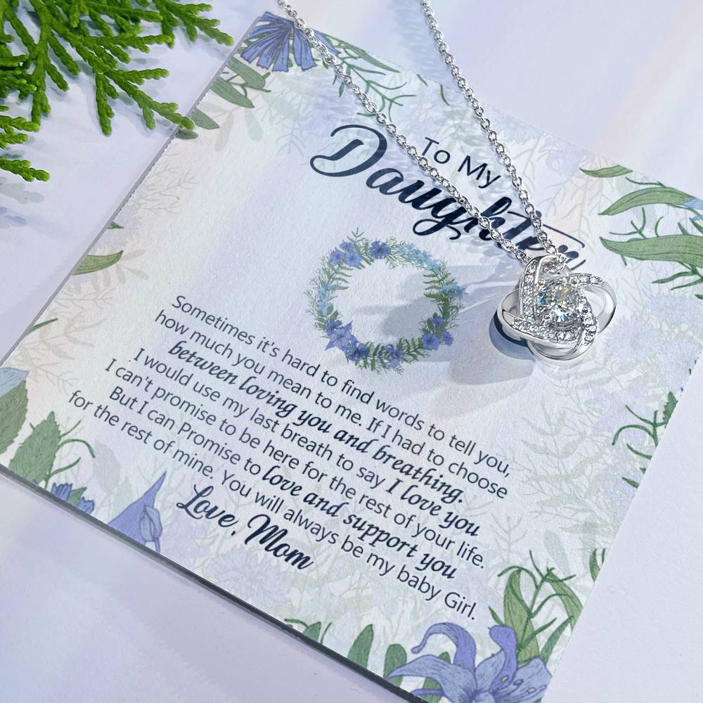 To My Beautiful Daughter Necklace Love Mom Mother And Daughter Necklace Pendant Gift, Mom To Daughter Necklace Gift On Birthday Gift Graduation for Her, Daughter Love You And Support Necklace