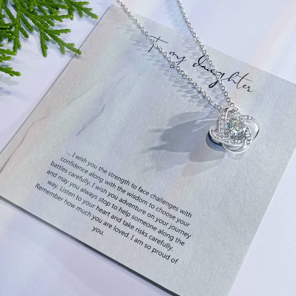 Gift Necklace For Bride From Mom, To My Daughter Love Knot Necklace From Mom, Wedding Gift Necklace From Mother To Daughter, Bride gift Necklace For Daughter's Wedding Day Keepsake Gift Unique