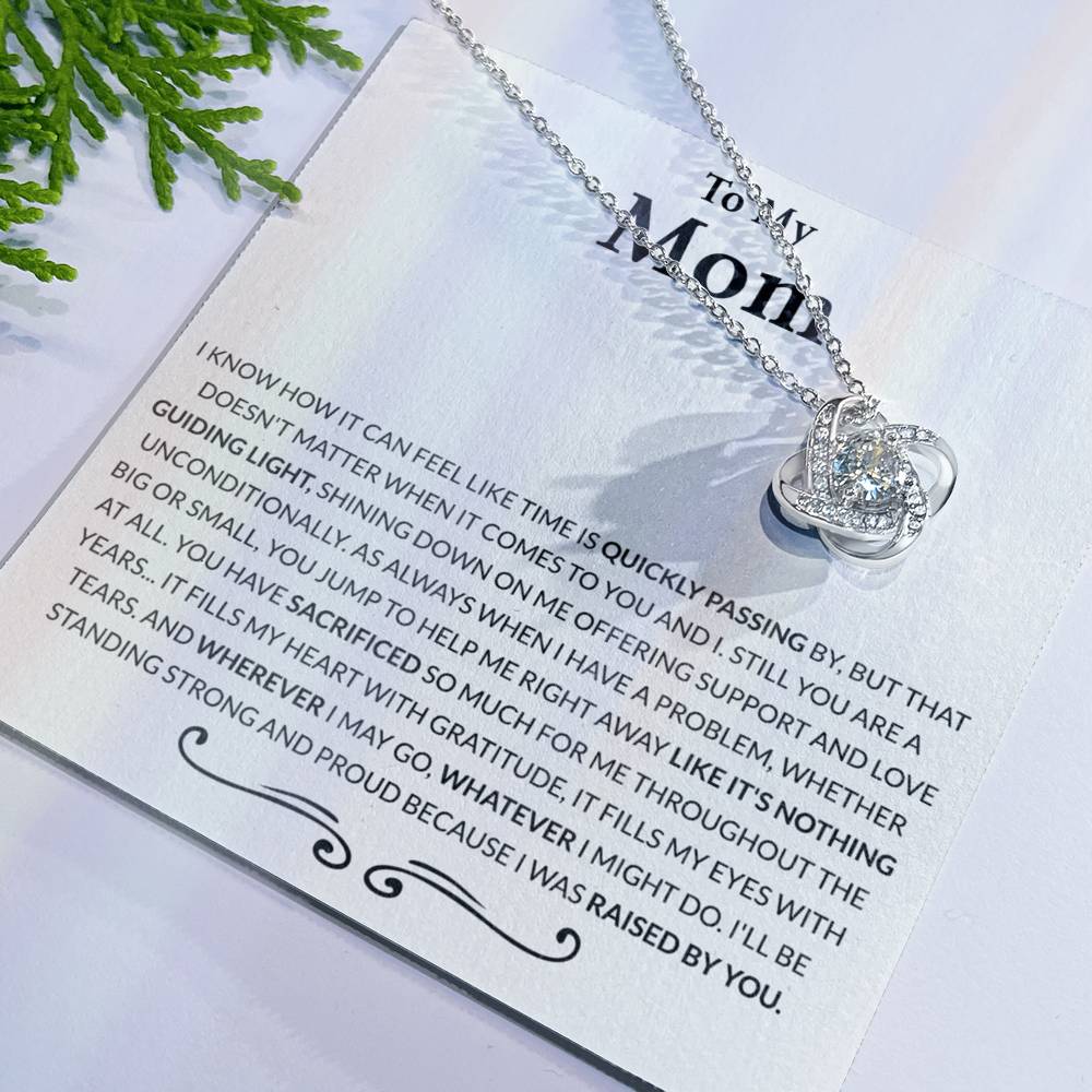 Mom Gift Necklace, To My Mom Necklace From Daughter, The Love Knot necklace Gift For Mom, Birthday Gift Necklace For Mom, Mother's Day Necklace Gift For Mom From Daughter Jewelry Bonus Mom Necklace Love Knot Necklace 6323