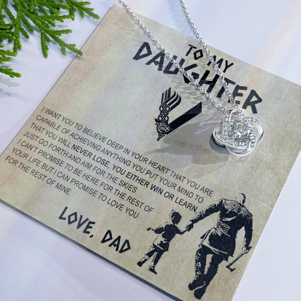 Gift for Daughter from Dad Necklace - Viking Necklace From Daddy To Daughter