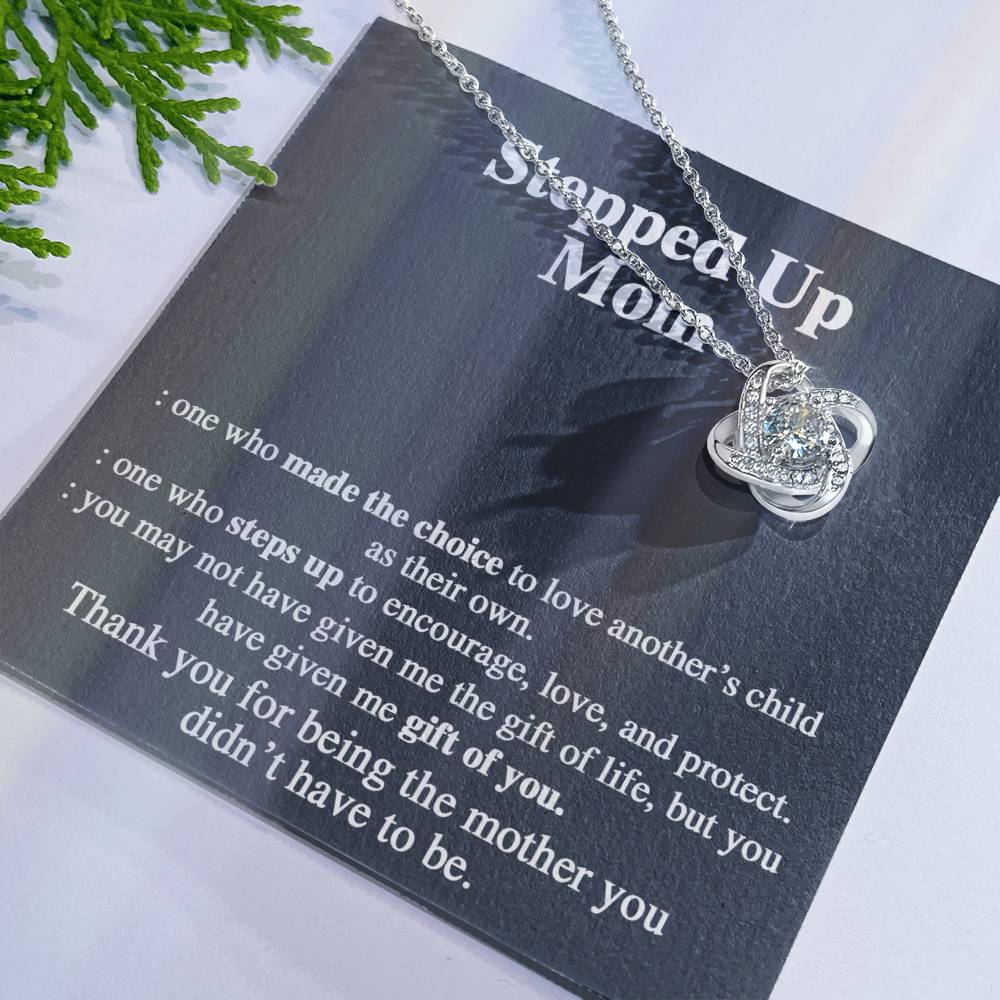Stepped Mom Necklace, To My Steooed Up Mom Necklace Gift From Daugter, Stepped Up Mom Gift Necklace, Step Up Mommy Necklace To Daughter, Step Mom Jewelry Gift On Birthday, Mother's Day Necklace Gift