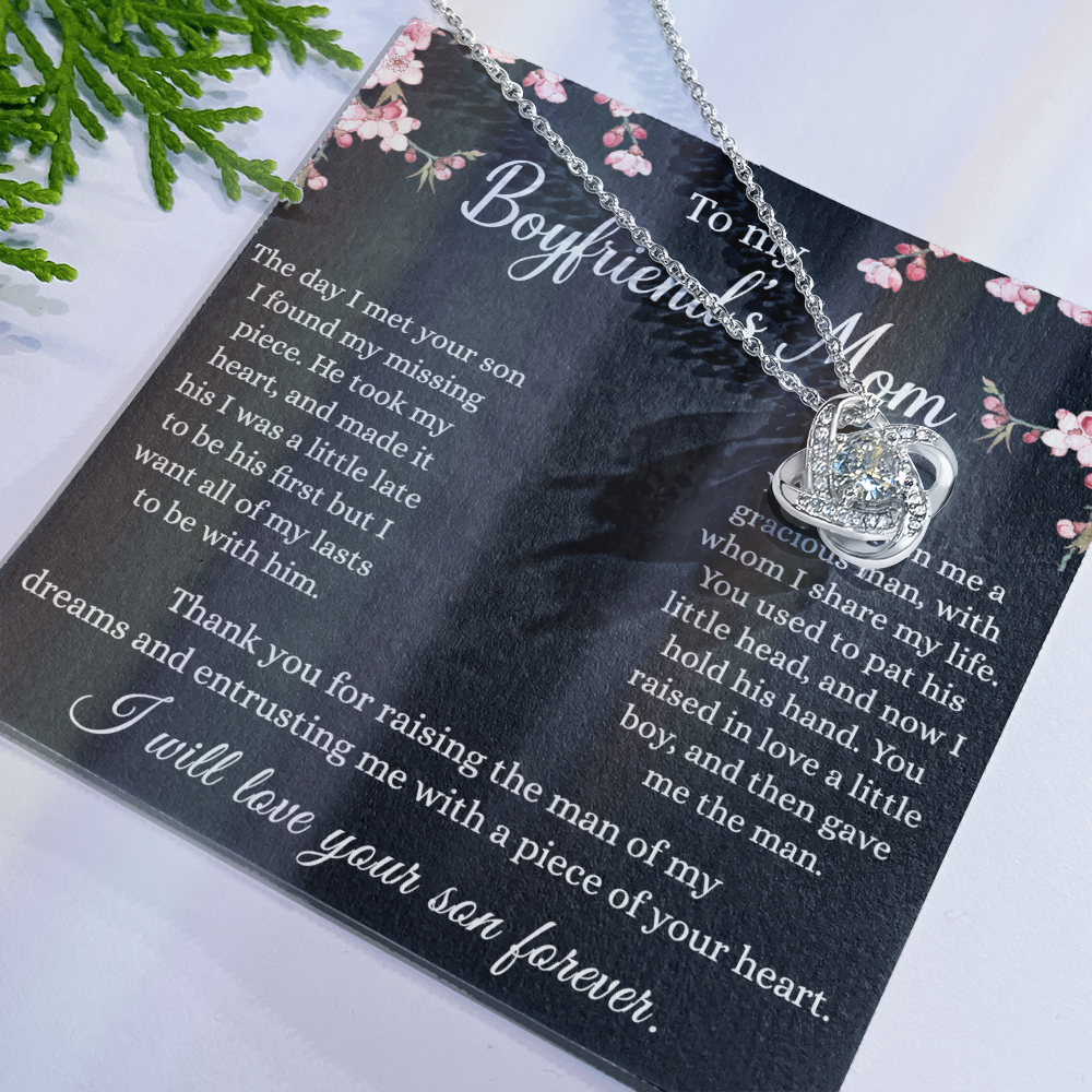To My Boyfriend's Mom Necklace From Girlfriend, With Message Card And Box Gift For Her, Boyfriends Mom Gift Necklace, Gift for Bf Mom, Mothers Day Necklace For Boyfriends Mom From Girlfriend