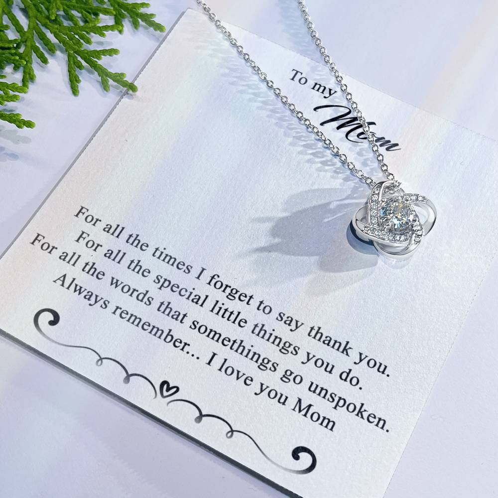 To My Mom Love Knot Necklace Special Gift Birthday Mothers Day Gift For Mom Love Knot Necklace 6323