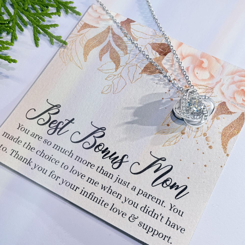 To My Bonus Mom Necklace From Daughter, Bonus Mom Gifts from Bonus Daughter, Necklace Gifts for Bonus Mom, Mother And Daughter Necklace Gift For Mom, Bonus Mother Gift Necklace Jewelry For Women