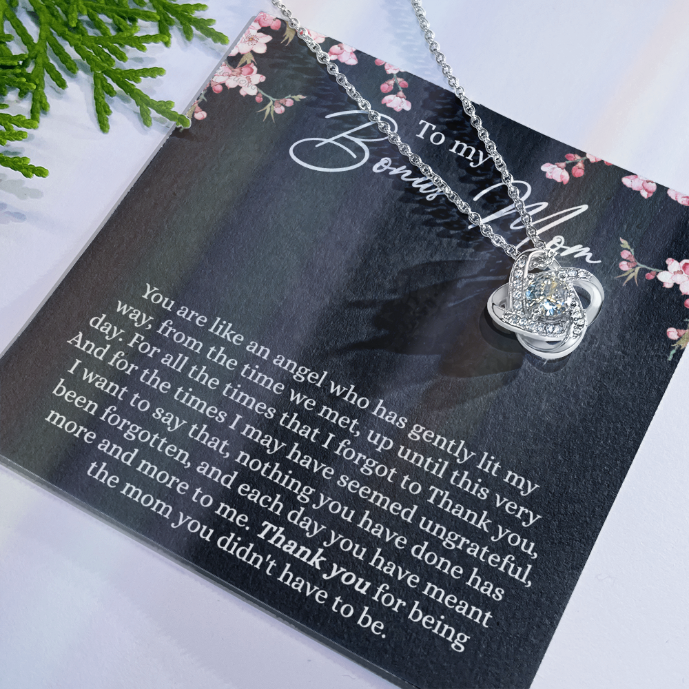 To My Bonus Mom Necklace From Bonus Daughter, Gifts For My Bonus Mom, Thank You For Being Necklace For Mom, Bonus Mother Gift Necklace On Mother's Day, Jewelry For Women, Bonus Mom Gift Necklace