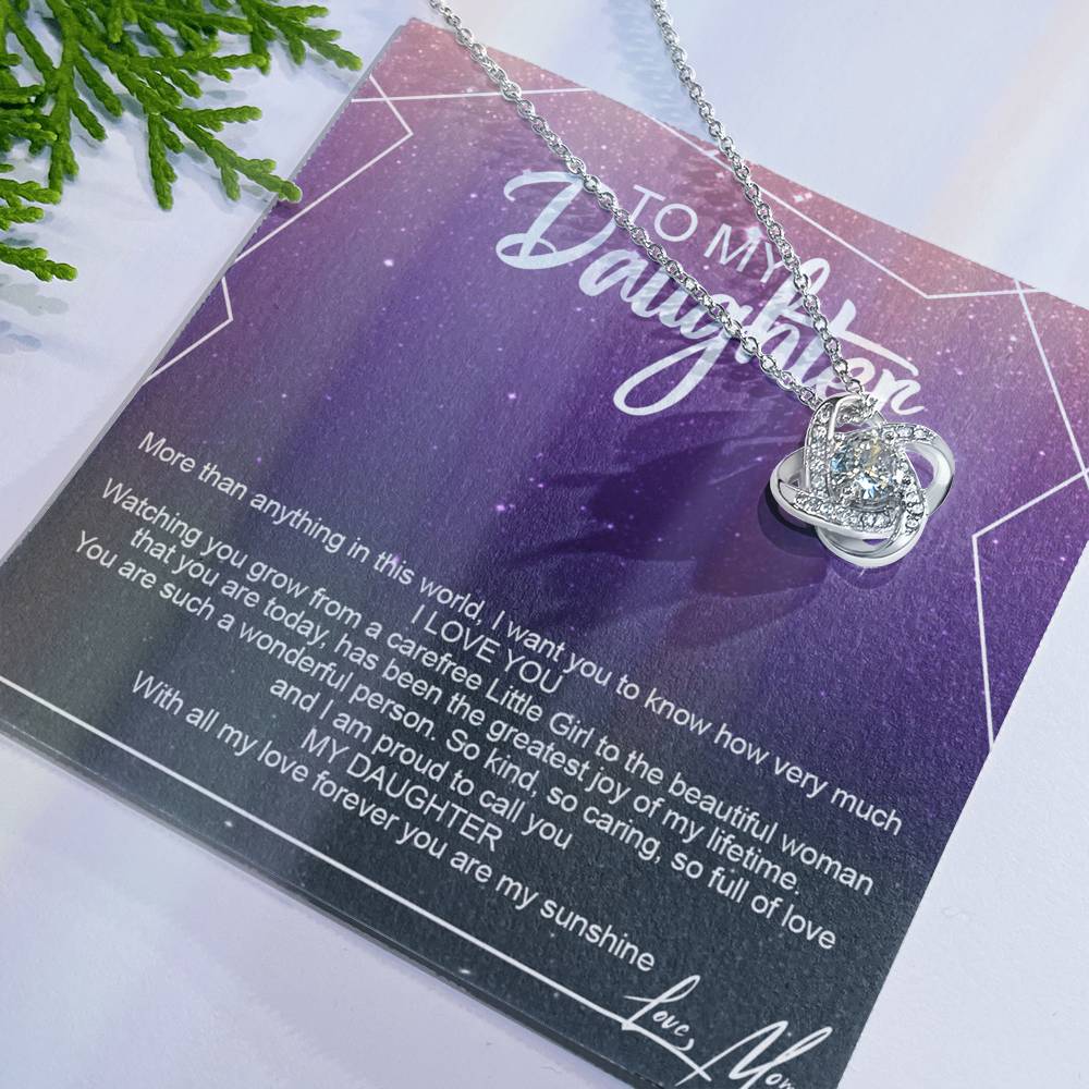 To My Daughter Necklace Gift from Mom or Dad, Sentimental Gift for Her, Daughter Gift On Birthday Gift, Graduation Gift Message Card and Gift Box styles To Daughter, Jewelry Gift For Little Girls