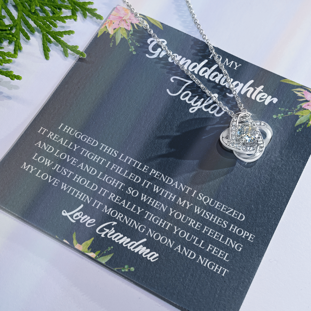 Personalized Gift Necklace For Granddaughter - To My Granddaughter Love Knot Necklace Gift From Grandma To Granddaughter On Birthday Gift Graduation Gift, Christmas Necklace This Little Pendant