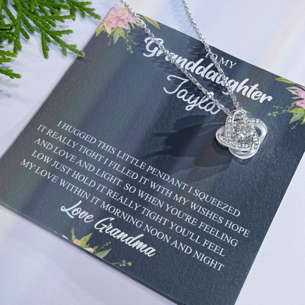 Personalized Gift Necklace For Granddaughter - To My Granddaughter Love Knot Necklace Gift From Grandma To Granddaughter On Birthday Gift Graduation Gift, Christmas Necklace This Little Pendant