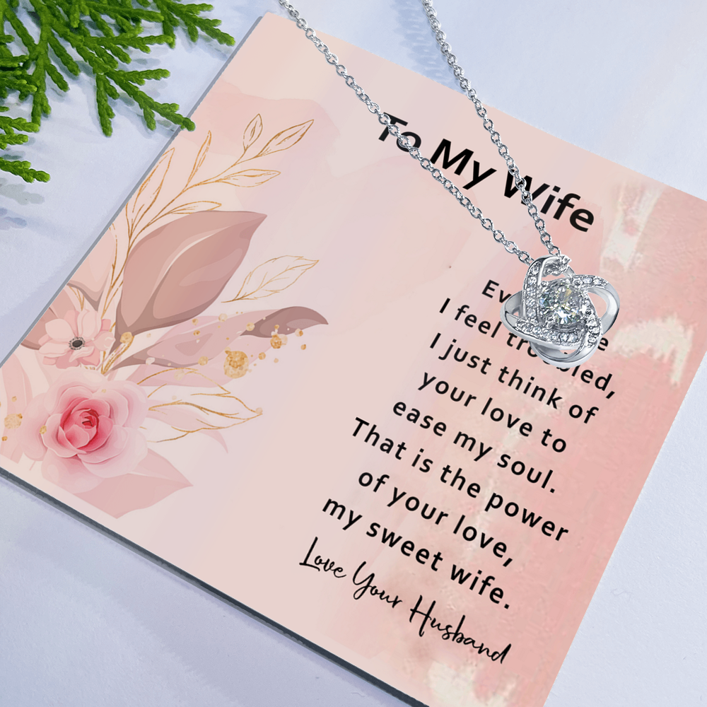Gift Necklace For Wife From Husband, Necklace Valentines Day For Wife Jewelry Box Pendant Personalized Gift Necklace, Custom Romantic Gift Necklace For My Best Wife Ever, Jewelry Gift For Women