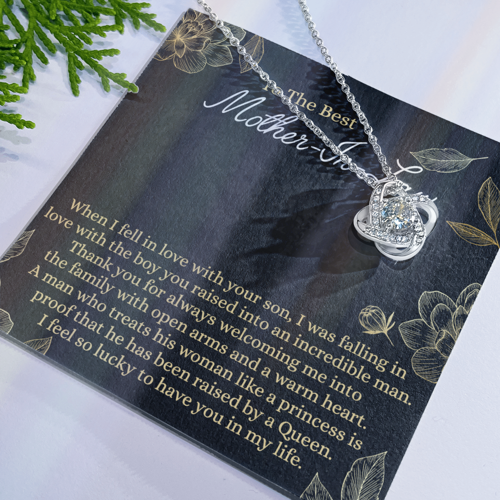 Mother In Law Gift Necklace, To The Best Mother In Law Love Knot Necklace From Daughter In Law, Jewelry Gift for Women, Mother In Law, Bonus Mom Gift Necklace, Mother-In-Law Gift Love Knot Pendant
