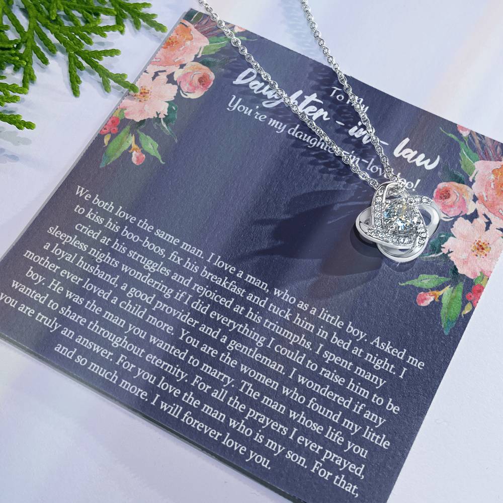 Daughter in Law Gifts Necklace From Mother in Law To My Bonus Daughter in Law Pendant From Mom, Mother Jewelry with Message Card and Gift Box Surprise Gift for Daughter in Law, Daughter in Law Gift