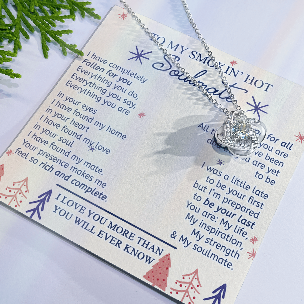 To My Smokin' Hot Soulmate Necklace From Husband, Boyfriend Gift On Birthday Christmas Jewelry Gifts For My Wife Personalized Gift Present Pendant for Future Wife Soulmate Girlfriend My Love
