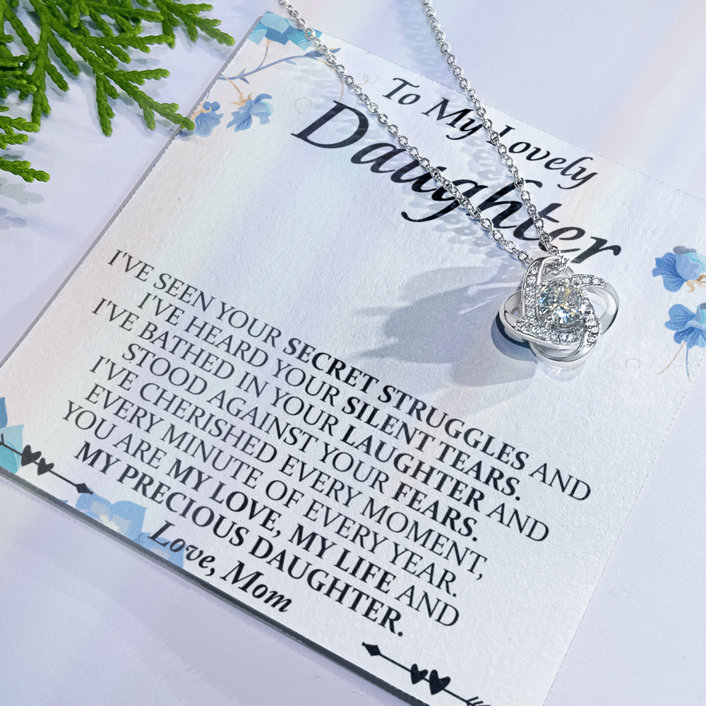 Mother And Daughter Necklace, Birthday Gifts For Daughter, Mothers Day Gifts For Daughters From Mothers, To My Daughter Necklace From Mom, Graduation Gift For Lovely Daughter From Mom1