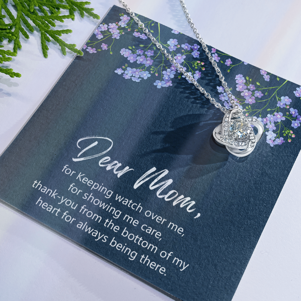 Dear Mom Gift Necklace, To My Mom Necklace From Daughter, Mom Gift Necklace, Mother And Daughter Gift Necklace, Love Knot Pendant Gift For Mom, Thank You For Mom Gift Necklace, Jewelry For Mommy