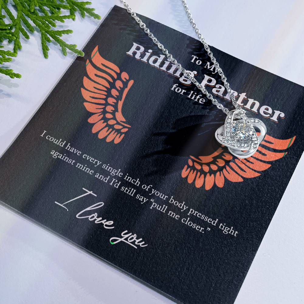 To My Riding Partners Necklace From Husband, Boyfriend, Riding Partners Love Knot Pendant Gift For Life Motorcycle Girlfriend Gift Necklace for Her Romantic, Girlfriend Gifts Necklace