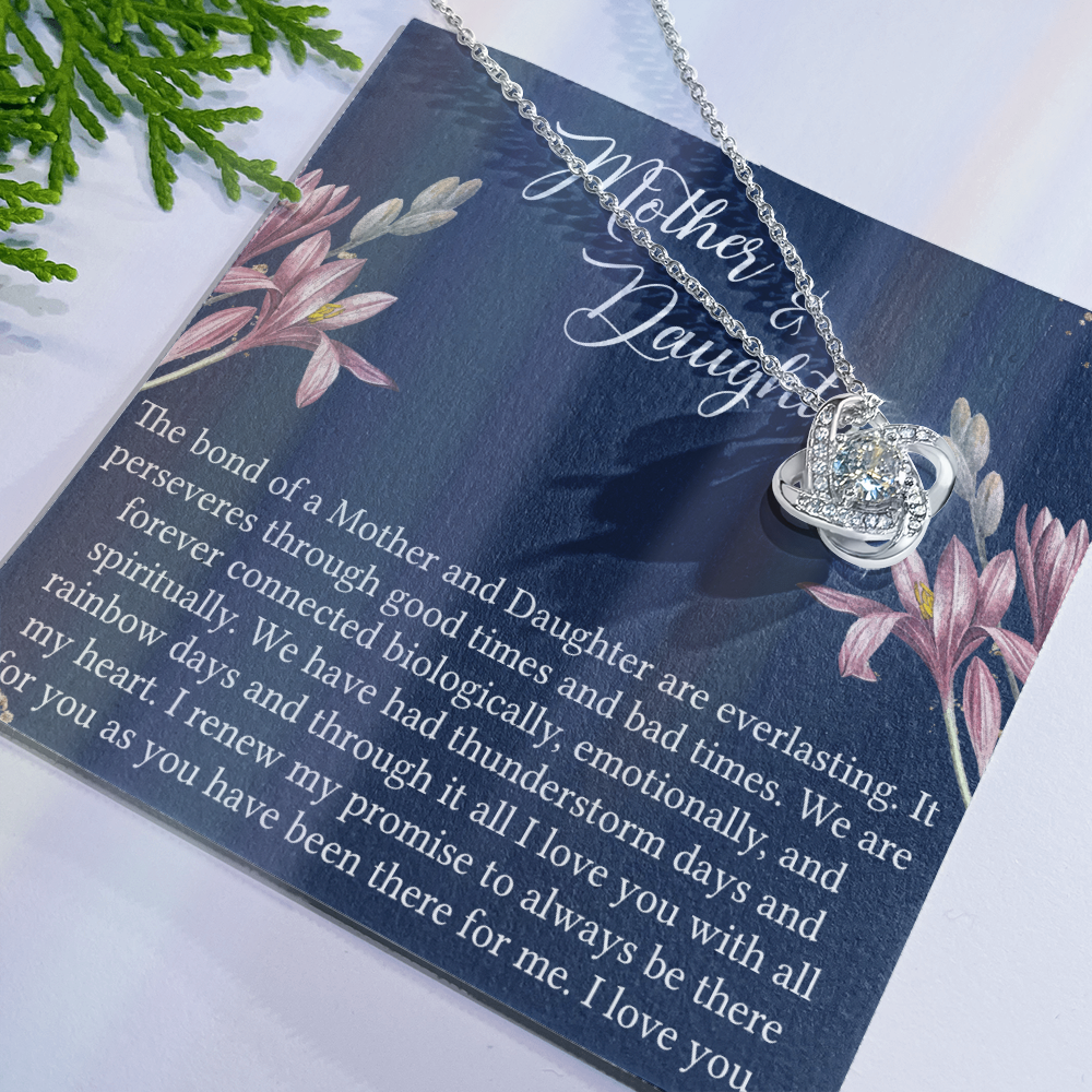 Mother And Daughter Gift Necklace - To My Mother Love Knot Necklace Gift From Daughter, Bond Of A Mother And Daughter Gift Necklace For Mom, Jewelry Gift For Women, Mother, Birthday Gift For Mom