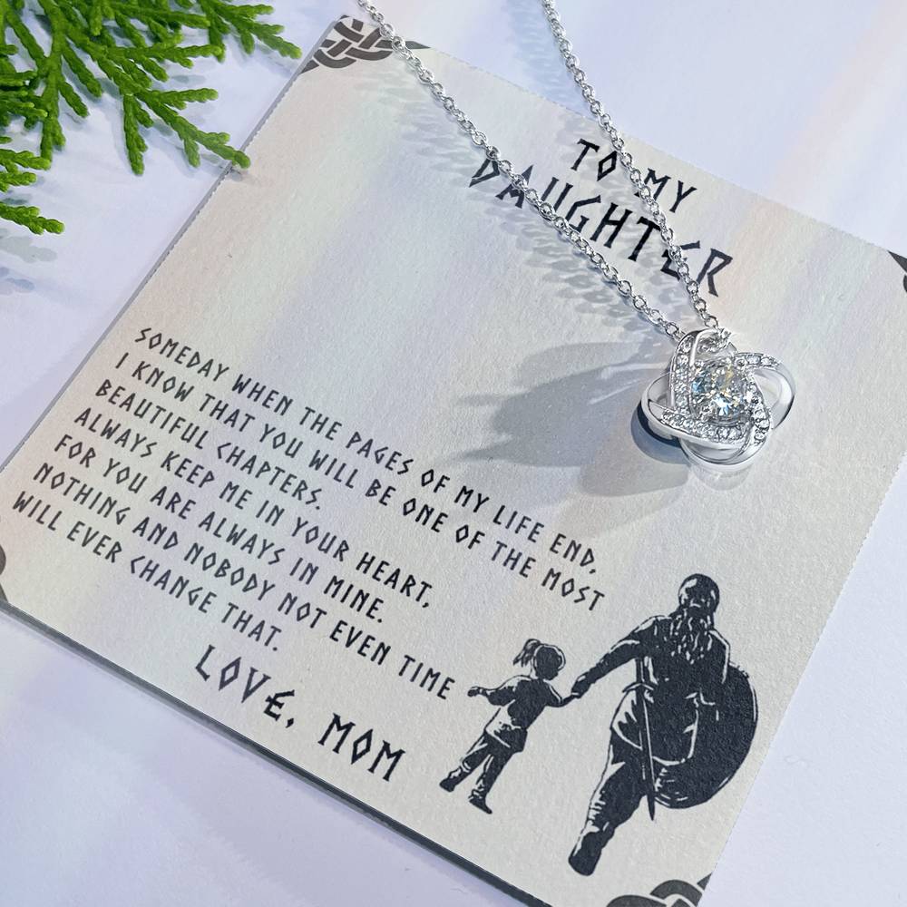 Mother Daughter Gift Necklace, Mother To Daughter Gifts From Mom, Necklace For Her, Viking To My Daughter Necklace From Mom On Graduation Gift, Birthday Christmas For Badass Daughter Beautiful Girl