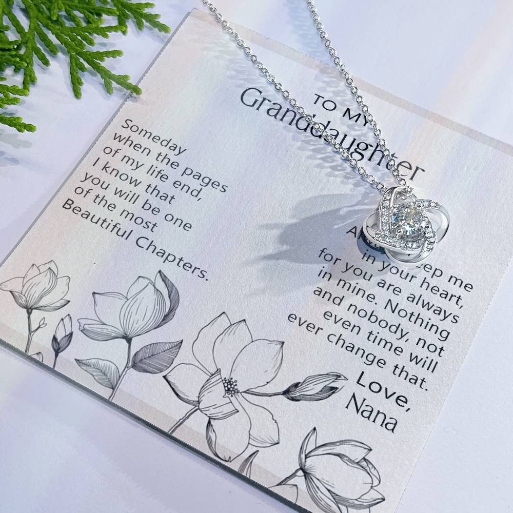 Love Knot Necklace For Granddaughter - To My Granddaughter Love Knot Necklace From Nana, Grandma Jewelry Necklace Gift On Birthday, Graduation Gift, Christmas Always Keep Me In Your Heart Necklace