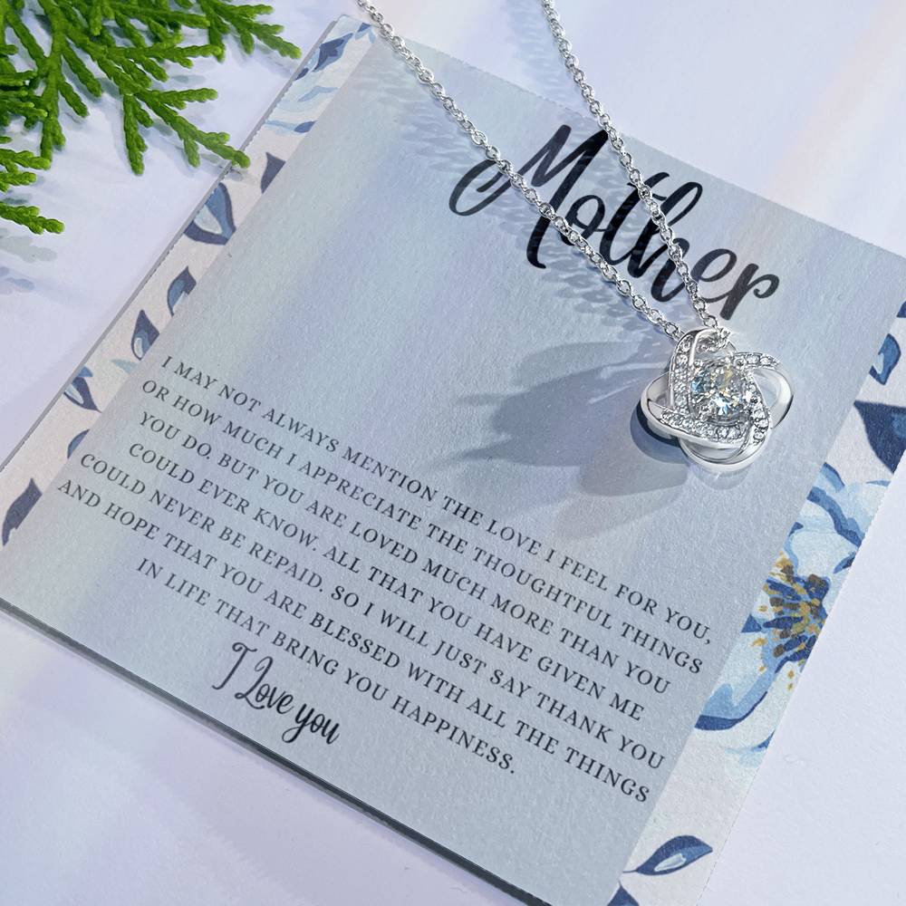Mothers Day  Gifts For Mom  Mom Necklace  To My Mom  Best Mom Necklace 175249049467 Love Knot Necklace 6323