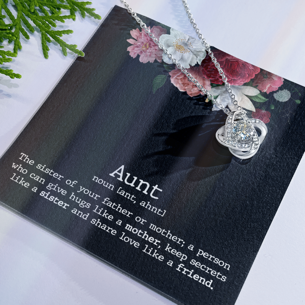 Aunt Love Knot Necklace Gift From Niece Aunt Gifts Necklace for Auntie Gifts Jewelry for Aunt Birthday Gifts Best Aunt Ever Aunt Necklace from Niece Aunt and Niece Necklace to My Aunt Jewelry Gifts