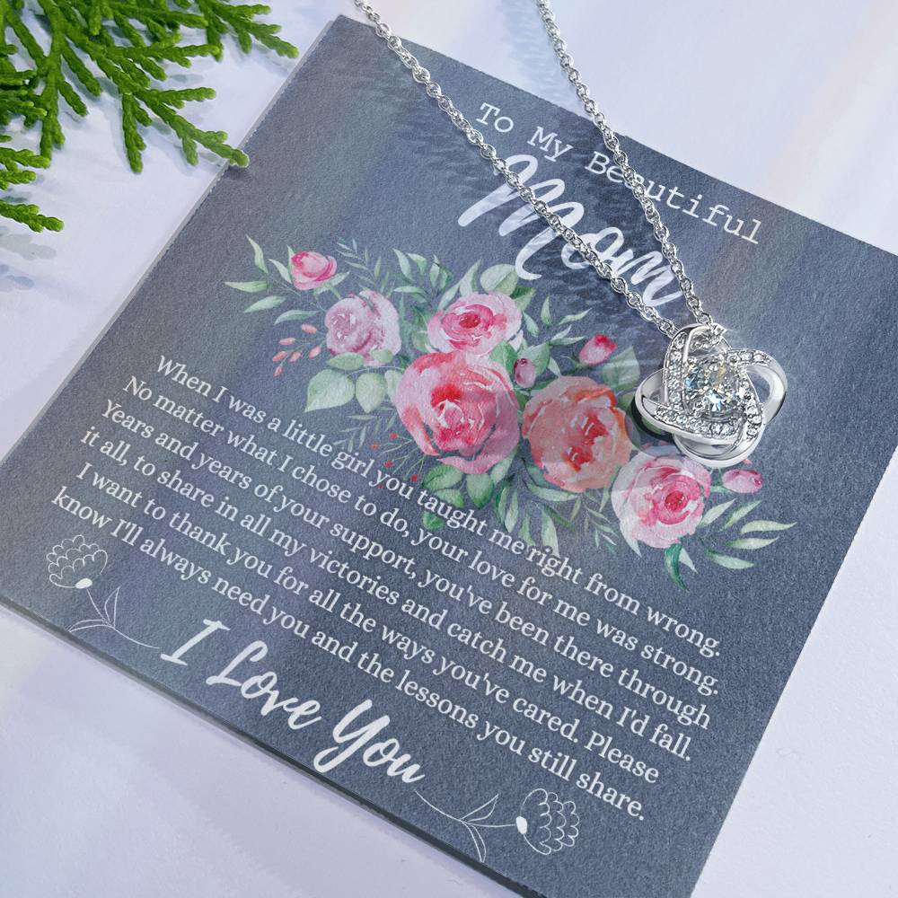 Mother's Day Necklace Gift For Her, To My Mom Necklace From Daughter, Beautiful Mom Love Knot Necklace Gift For Mom mazing Mom, Bonus Mom On Mothers Day, Anniversary, Birthday, Jewelry For Mom