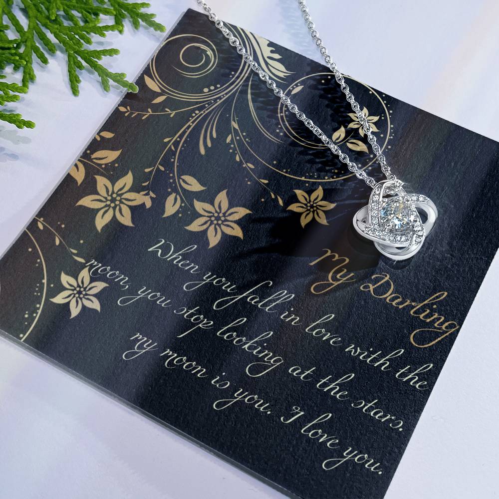 To My Girlfriend Gift Necklace Gift For Girlfriend Christmas Gift for Girlfriend From Boyfriend, Husband, Girlfriend Gift Necklace - Jewelry Gift For Girls, Love Knot Pendant Gift For Girlfriend