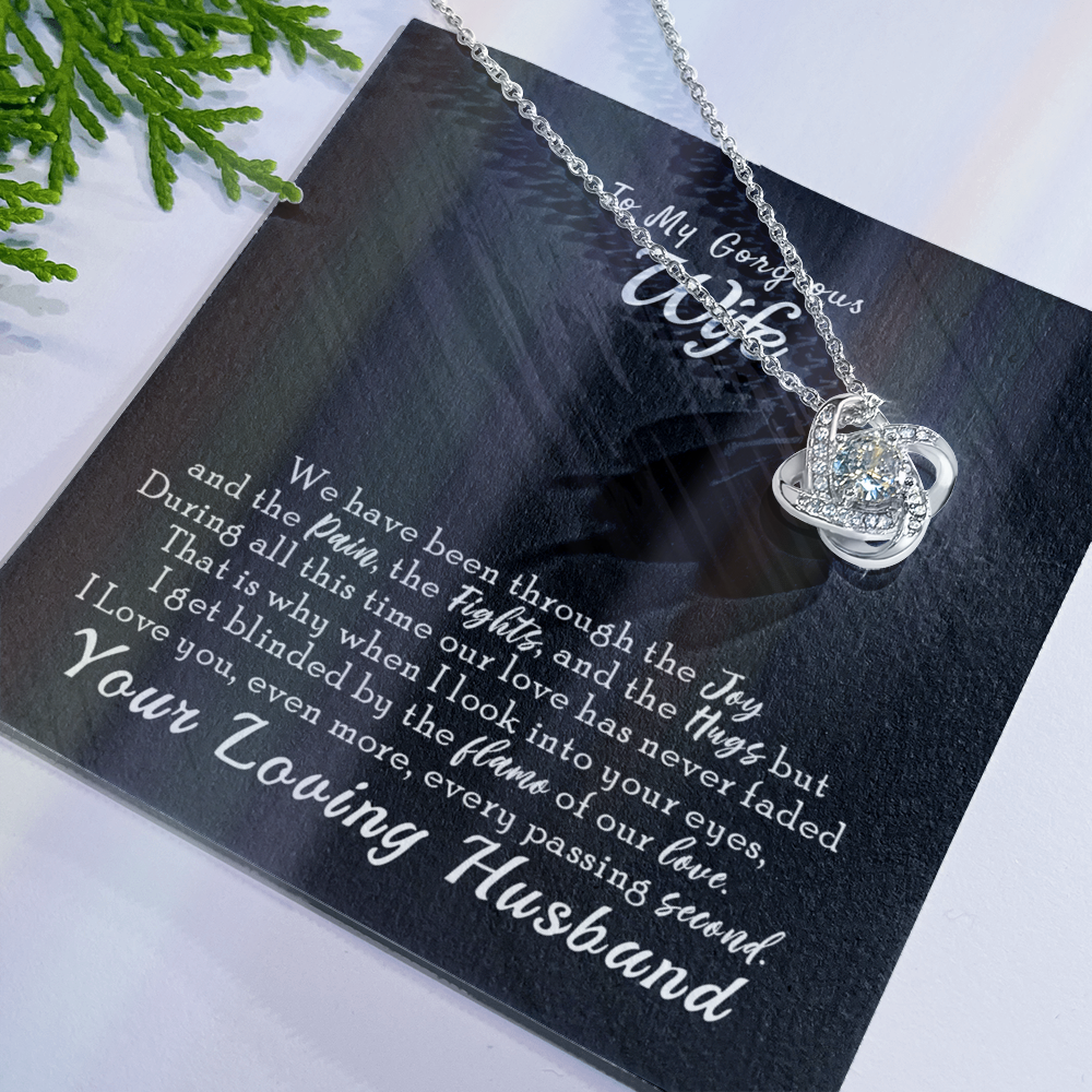 To My Gorgeous Wife Necklace From Husband, You Loving Husband Necklace Gift For Wife, Soulmate Gift Necklace, Husband And Wife Love Knot Necklace, Wife Gift Necklace, Future Wife Gift Pendant