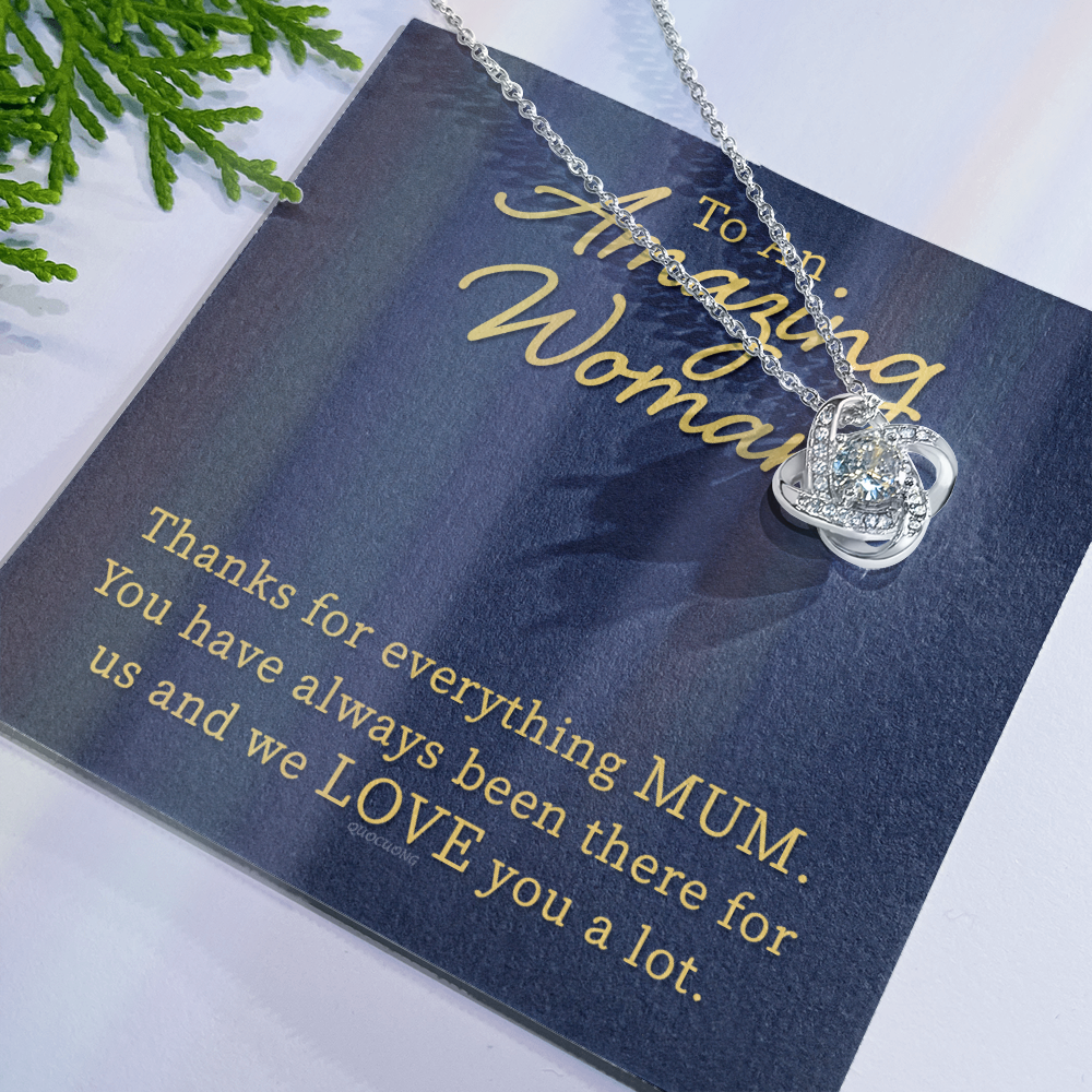 Thank You Mom For Everything Necklace, Happy Mother And Daughter Gift Necklace, To My Mom Necklace From Daughter, Thank You Card Gift For Woman On Mother's Day, Anniversary Necklace Gift For Her
