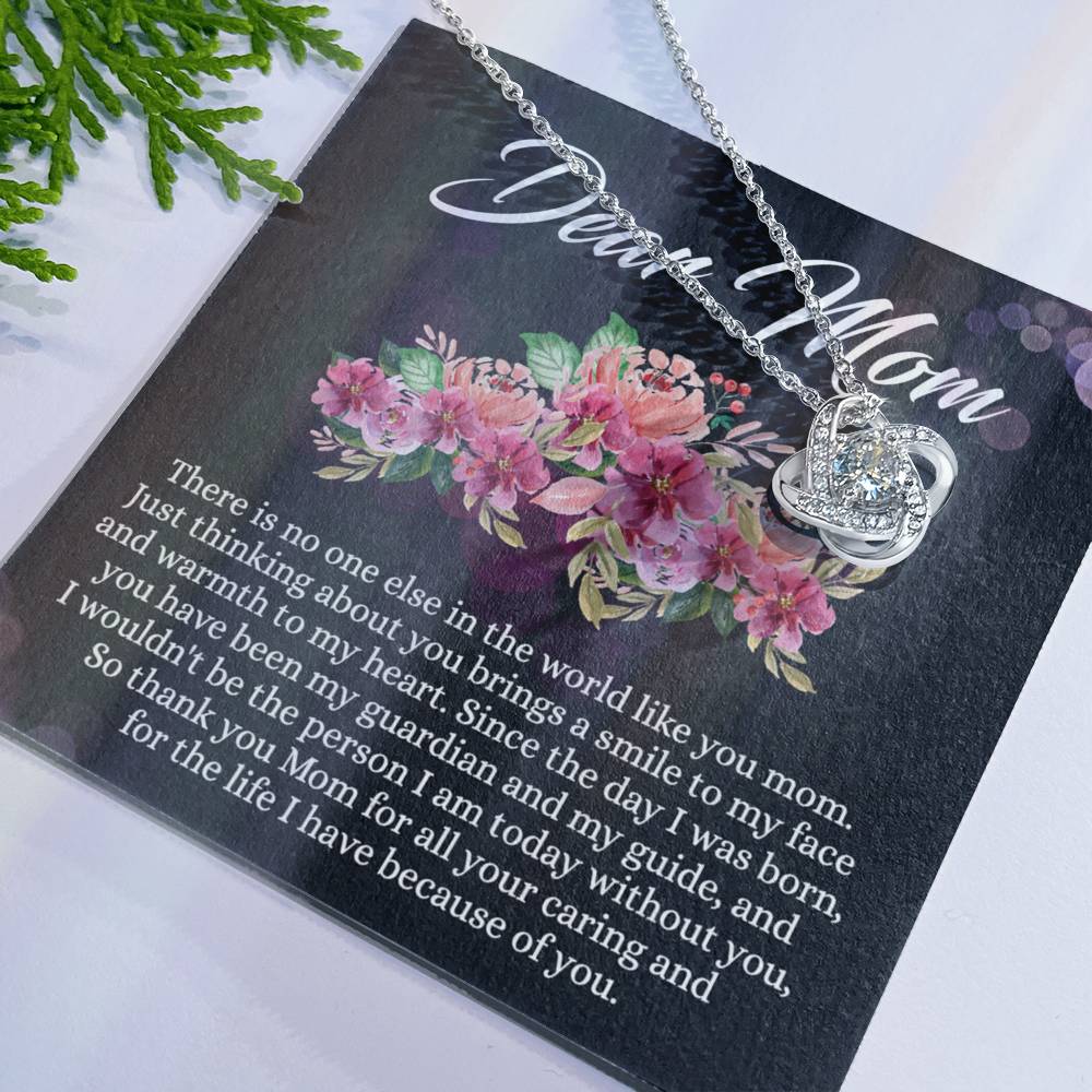 Dear Mom Gift Necklace, To My Mom Love Knot Necklace From Daughter, So Thank You Mom Necklace Gift For Mom Mother's Day Necklace Gift For Mom Birthday Gift For Mom Anniversary Jewlry Gift For Women Love Knot Necklace 6323