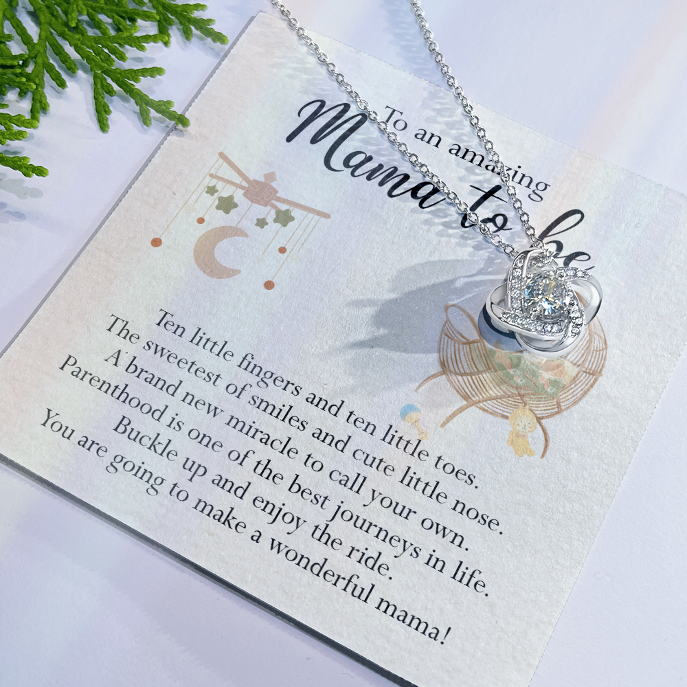 To An Mama To Be Gift Necklace, To An Amazing Mama To Be Love Knot Necklace For New Mom Expecting Mom Mother's Day Gift Idea Necklace For New Mom, Mama To Be Gift Necklace Jewelry Gift for Women