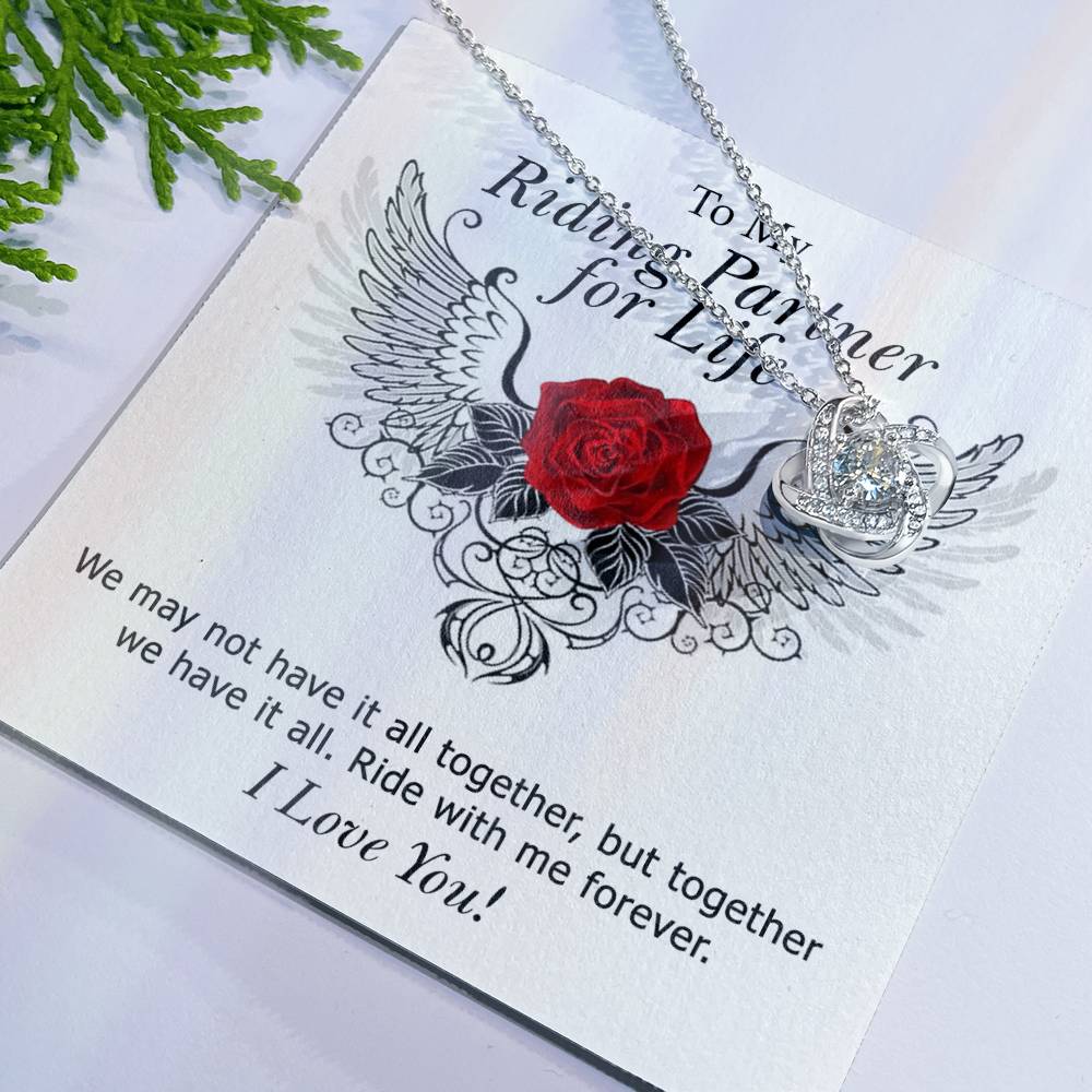 To My Riding Partner For Life Necklace From Husband, Boyfriend, Motorcycle Gift Necklace For Soulmate Girlfriend Wife, Gift Necklace for Her Romantic Pendant, Girlfriend Gifts Necklace Message
