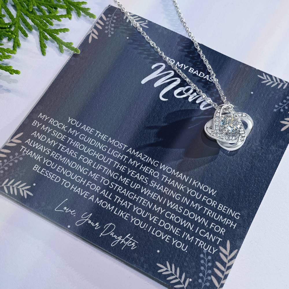 To my Badass Mom Necklace from Daughter Gift for Mother's Birthday Xmas Present
