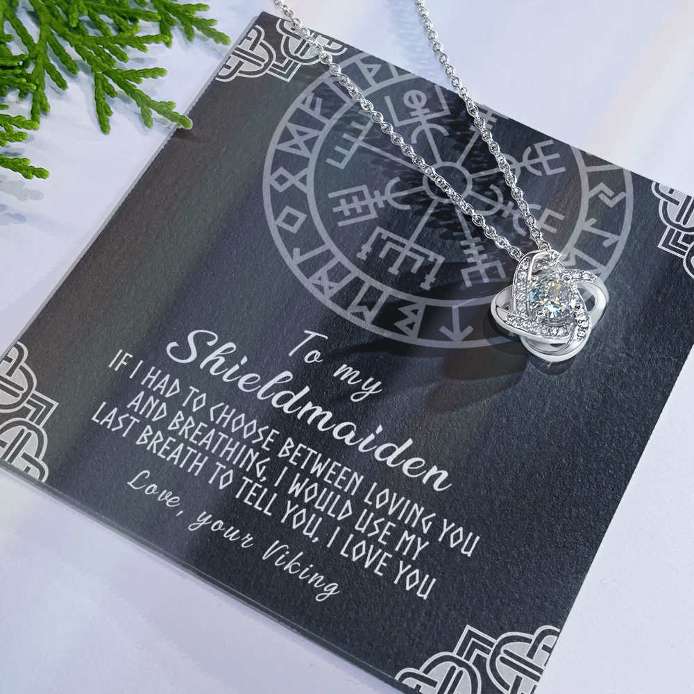 Personalized Gift Necklace, To My Shieldmaiden Necklace From Viking, Jewelry Gift For Women, Wife Gift Necklace Girlfriend Pendant Gift On Christmas, Valentine Day, Anniversary Customized Card Gift