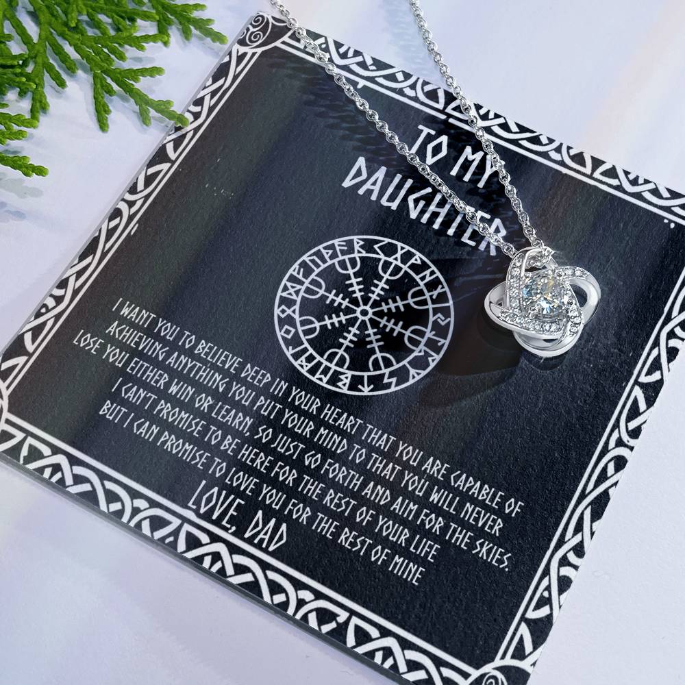 To my Daughter, Gift for Daughter from Dad, Viking Daughter Love Knot Necklace