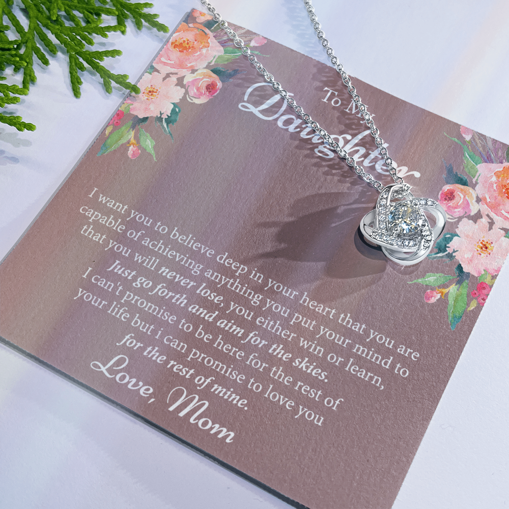 Mother To Daughter Gifts Necklace - Sterling Daughter Necklace Gifts Birthday Jewelry Gift For Girls Teen Daughter Christmas Anniversary Graduation Gift For Daughter, Mom And Daughter Gifts