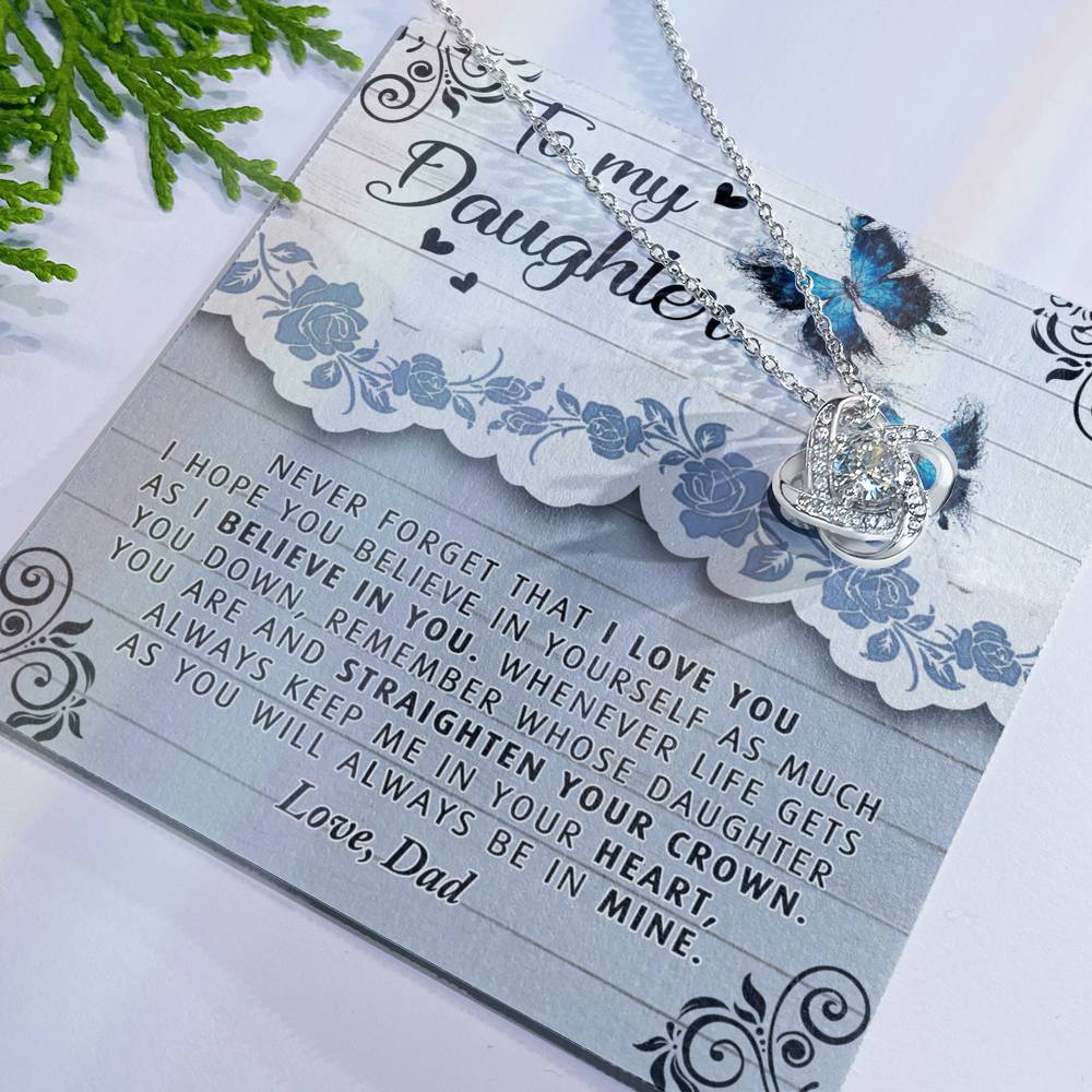 To My Daughter Necklace from Dad Father to Daughter Necklace, Pendant Gift Daughter Wedding Gift Necklace Present Graduation Gift Daughter Birthday Xmas Jewelry Gift For Girls Little Girl Necklace