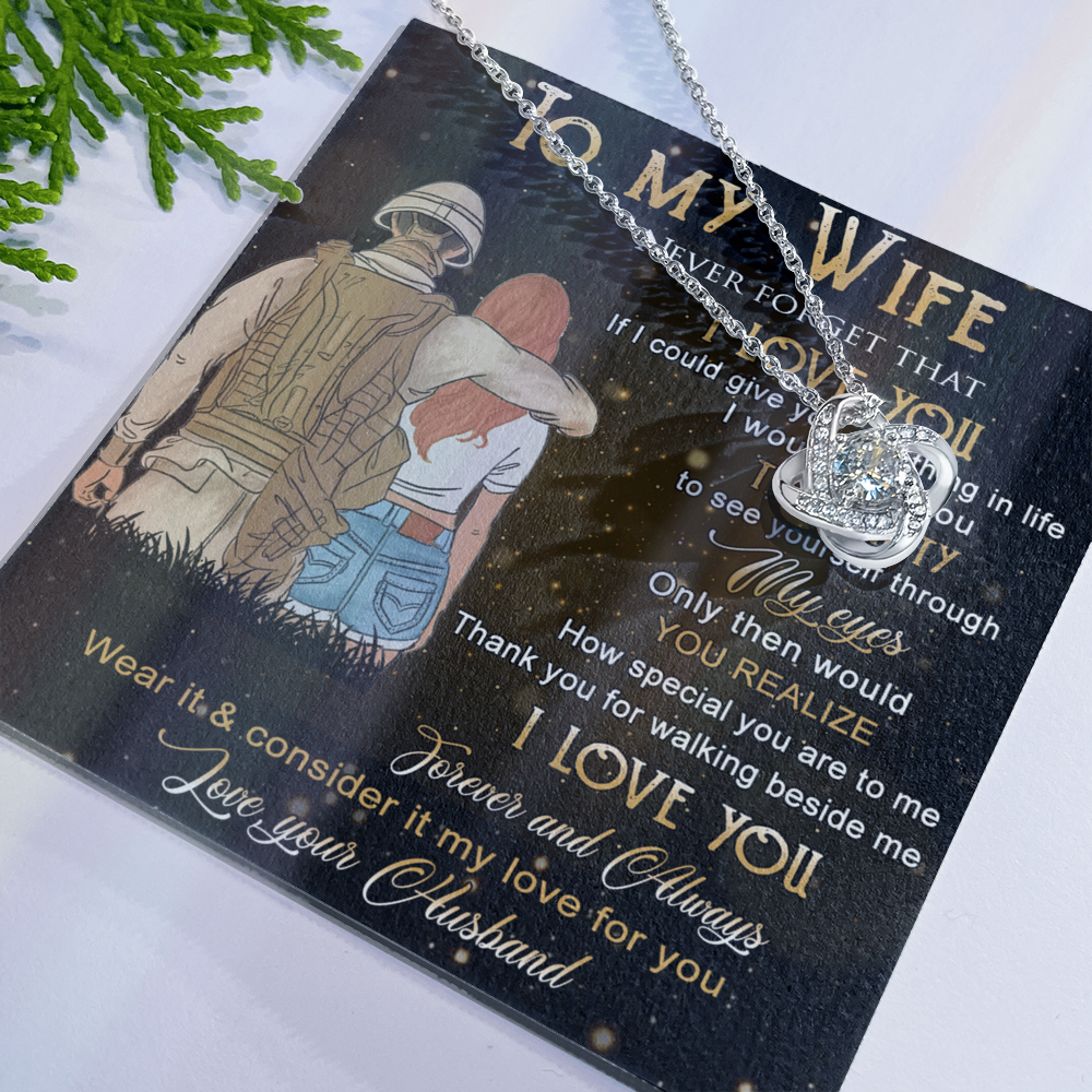 Soldier Necklace Husband To Wife - To My Wife Necklace Gift From Husband On Anniversary, Army Gift Necklace, Military Gift For Wife, Never Forget Necklace Gift For Wife, Jewelry Gift For Women