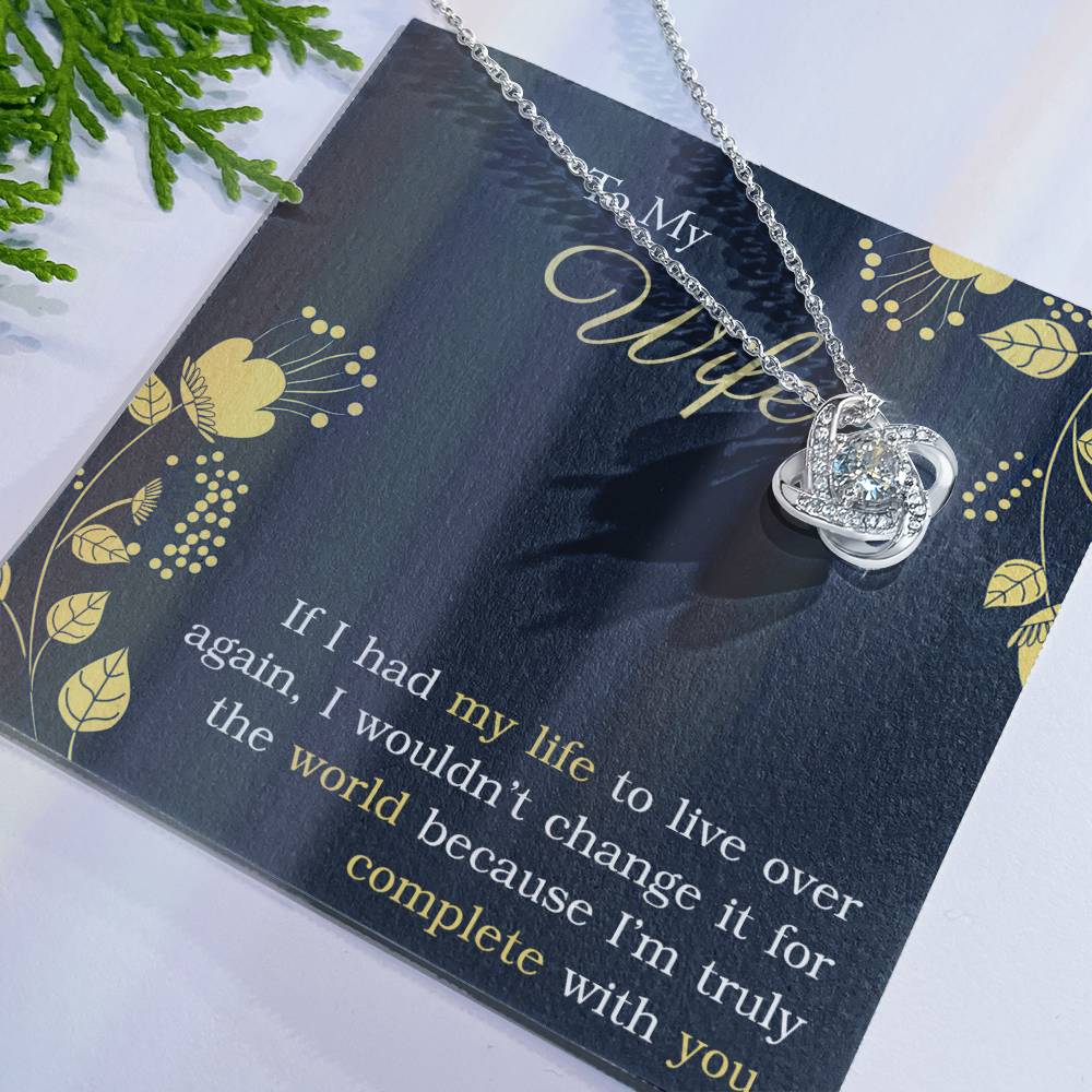 To My Wife Necklace, Anniversary Gift for Wife, Love Knot Necklace Gift for Wife 175117717127