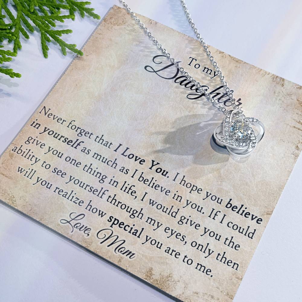 To My Daughter Gift Necklace Gifts from Mom, Mother And Daughter Jewelry Gift from Mother To Daughter Pendant Gifts for Mothers Day Christmas Birthday Graduation Gifts Jewelry for Girls, Her