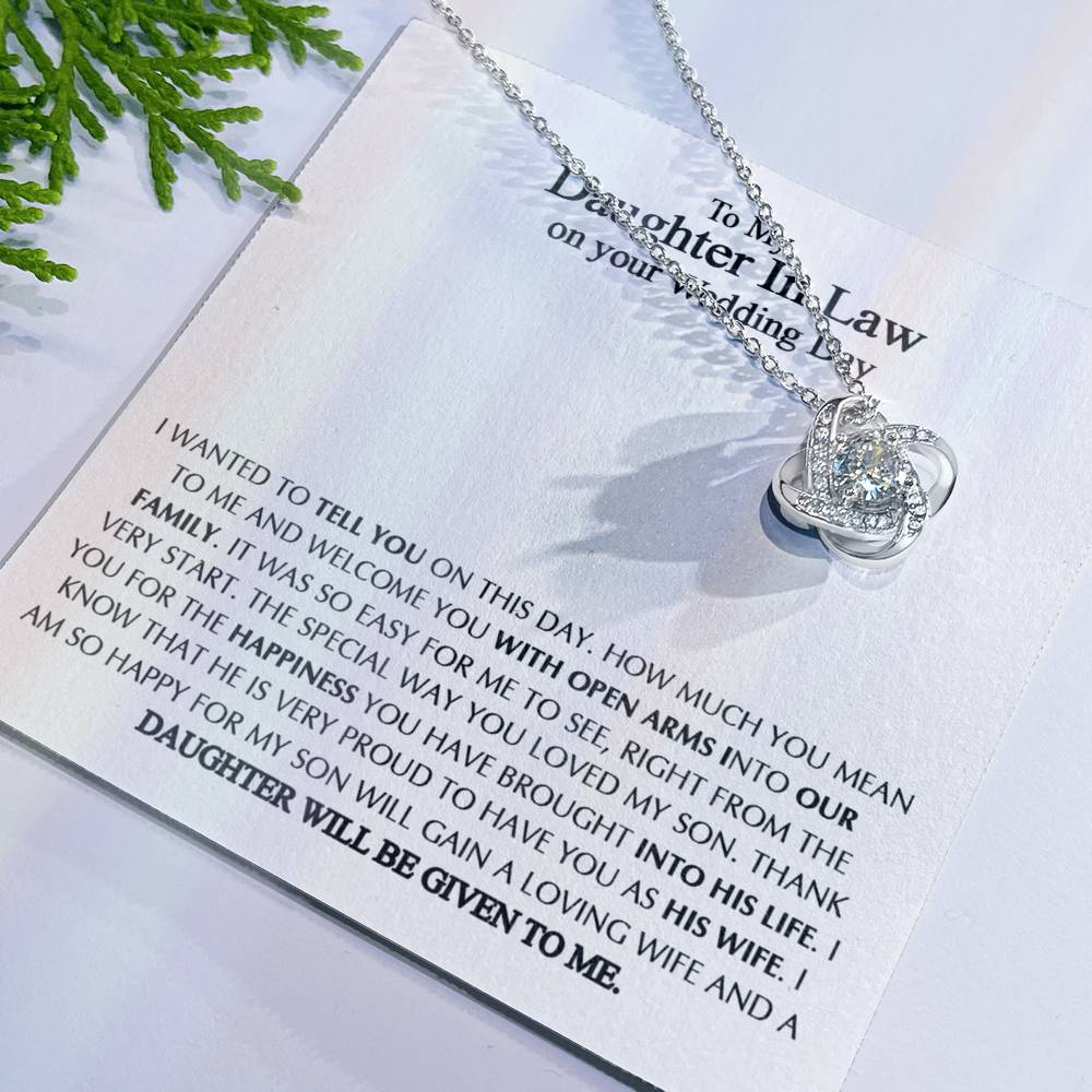 To My Daughter-In-Law On Your Wedding Necklace From Mother In Law, Daughter In Law Gift On Wedding Day, Future Daughter In Law, Bride Gift From Mother In Law - Jewelry Gift For Girls, Little Girls