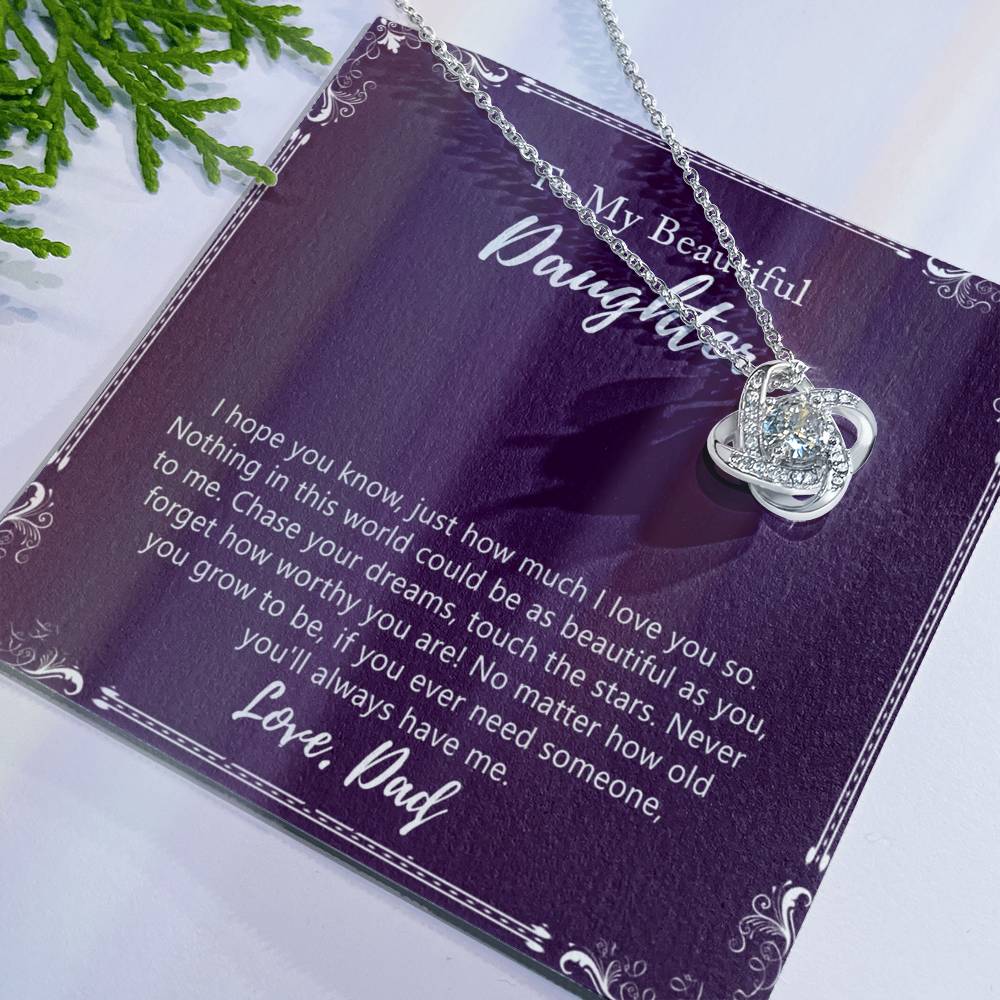 Daughter Gift Necklace, Birthday Gift for Daughter Jewelry Gift for Her Girls - To My Daughter Necklace from Dad Father and Daughter Gift On Birthday Christmas Graduation Gift For Daughter